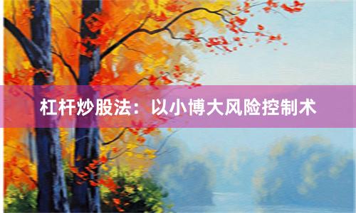 杠杆炒股法:以小博大风险控制术